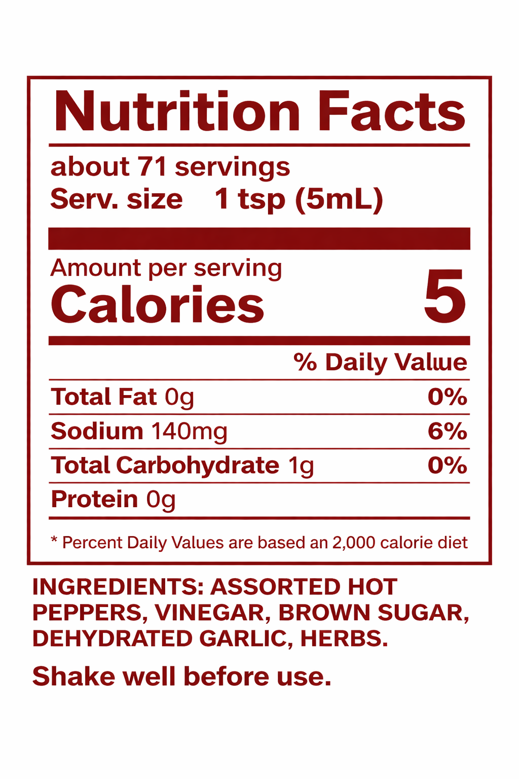 Extra-HOT Mississippi Red Pepper Sauce - Same Flavor, Twice the Heat! (4,700 Scoville Units)